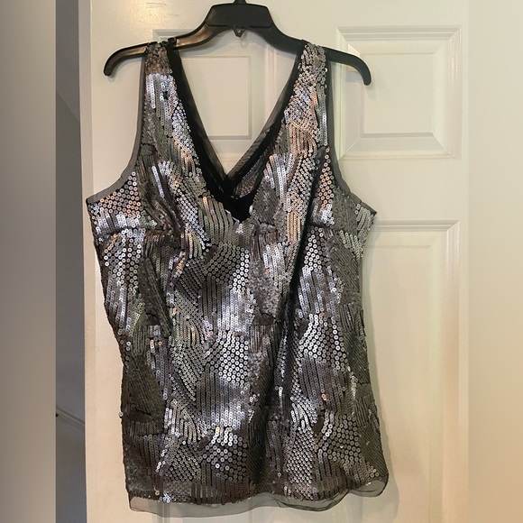 Lane Bryant Black and Silver Sequin Top - NWT - Picture 1 of 5